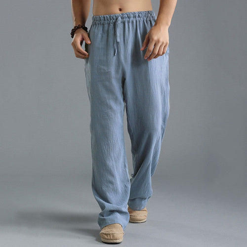 Men's Breathable Linen Loose Casual Sports Pants