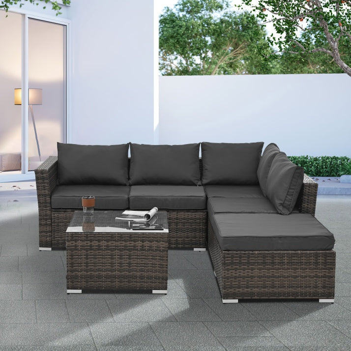 Patio Furniture, Outdoor Furniture, Seasonal PE Wicker Furniture, 4 Se