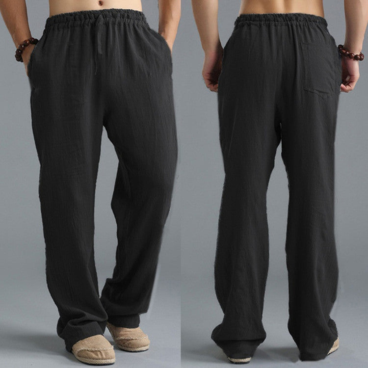 Men's Breathable Linen Loose Casual Sports Pants