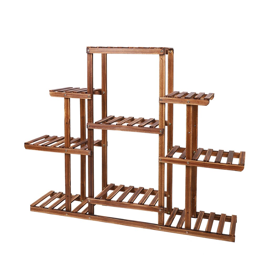 Indoor 9 Tier Wooden Plant Home Decor Stand