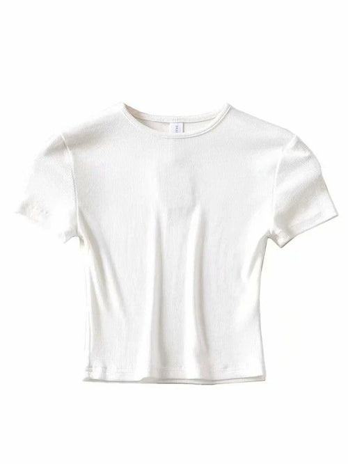 Fashion Casual 2022 Summer Woman Slim Fit t-shirt tight Cotton