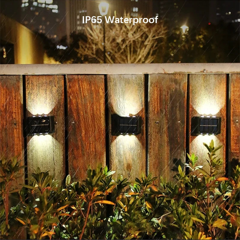 6LED Solar Lights, Outdoor Waterproof Atmosphere Wall Lamp,Up And Down