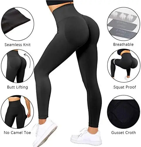 2023 Seamless Knitted Fitness GYM Pants Women's High Waist and Hips