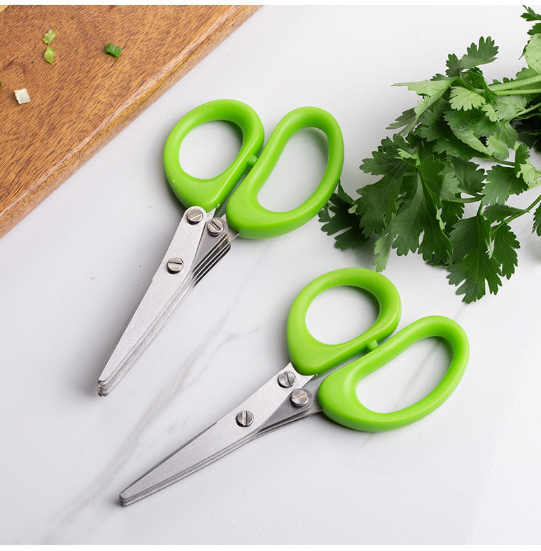 Multifunctional Multi-layer Green Onion Scissors Stainless Steel Onion