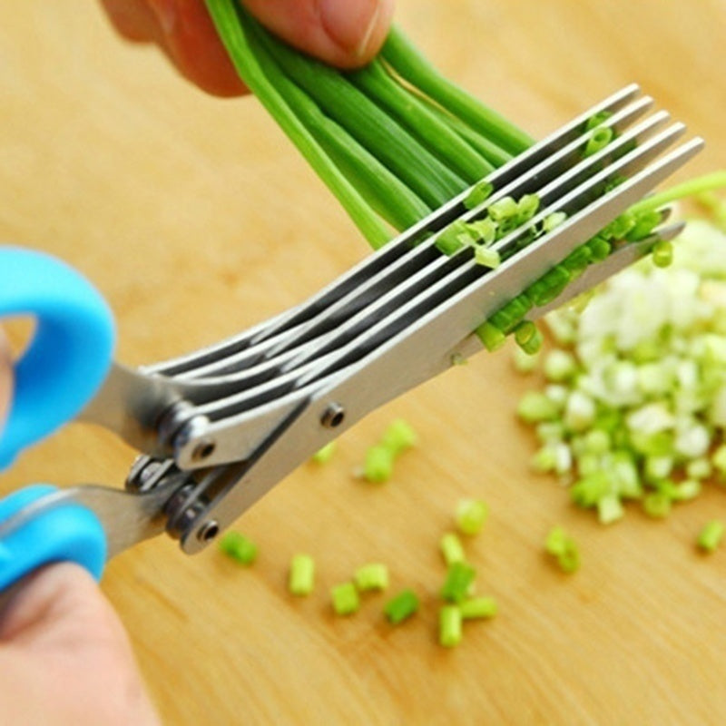 Multifunctional Multi-layer Green Onion Scissors Stainless Steel Onion