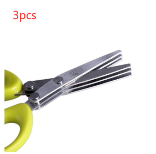 Multifunctional Multi-layer Green Onion Scissors Stainless Steel Onion